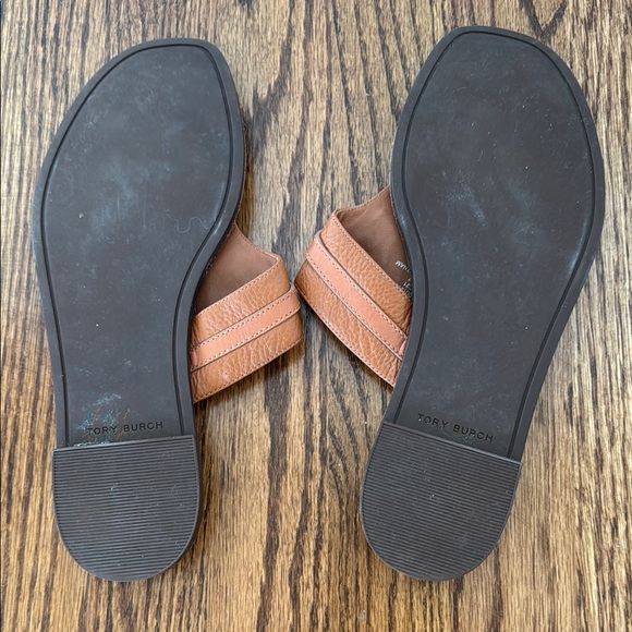 Tory Burch Brown Leather Sandals, Sz 9 - Picture 9 of 12